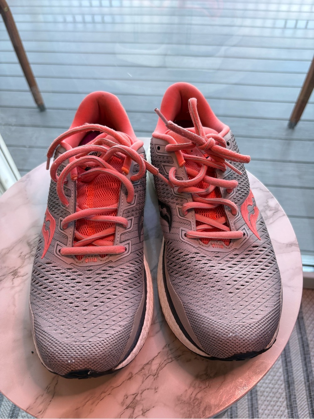 Saucony Coral Pink and Gray Women's Running Shoes